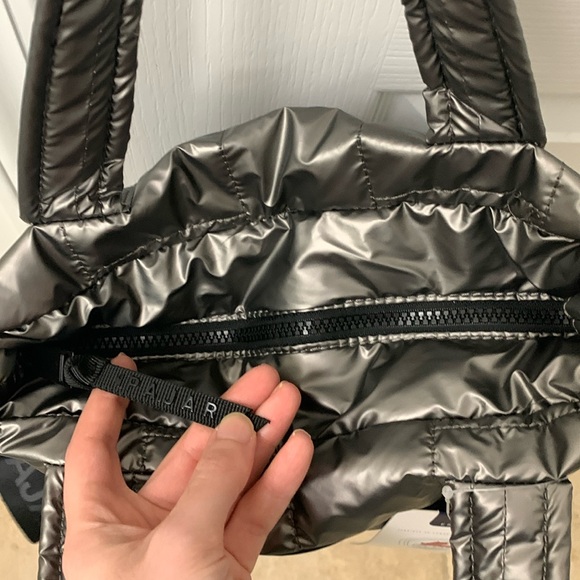 Silver / Space Grey Quilted Puffer Small Pajar Handbag / Crossbody Bag - Picture 10 of 15